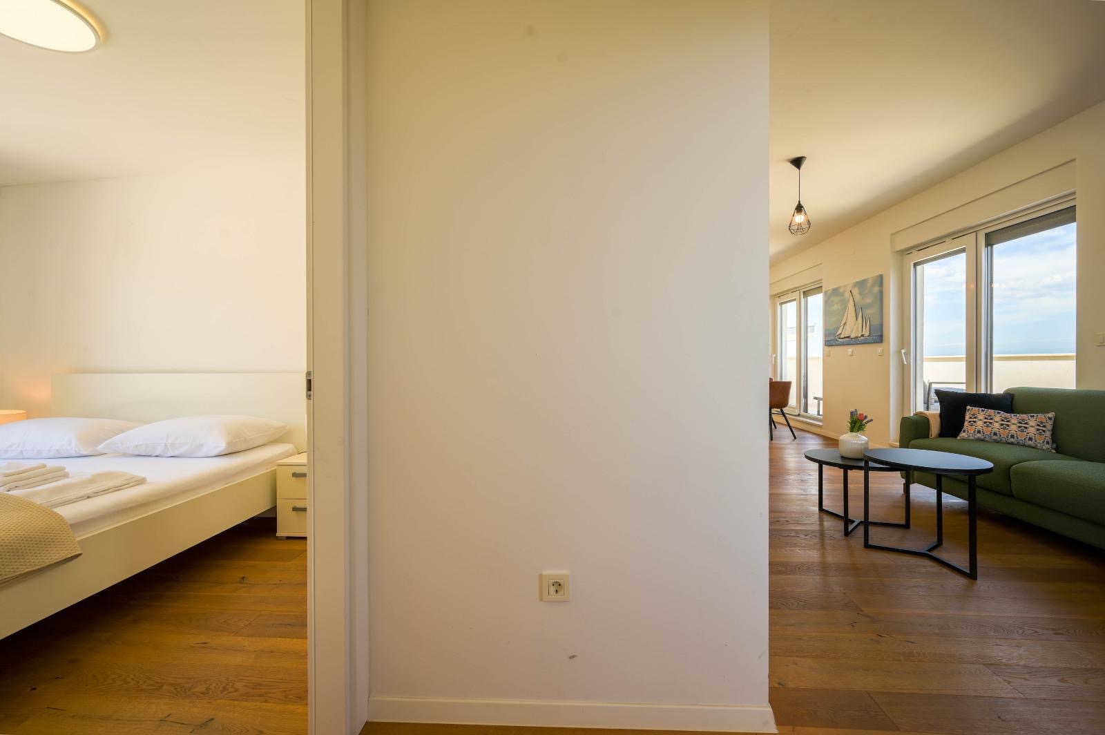 Bedroom viewed from the hallway